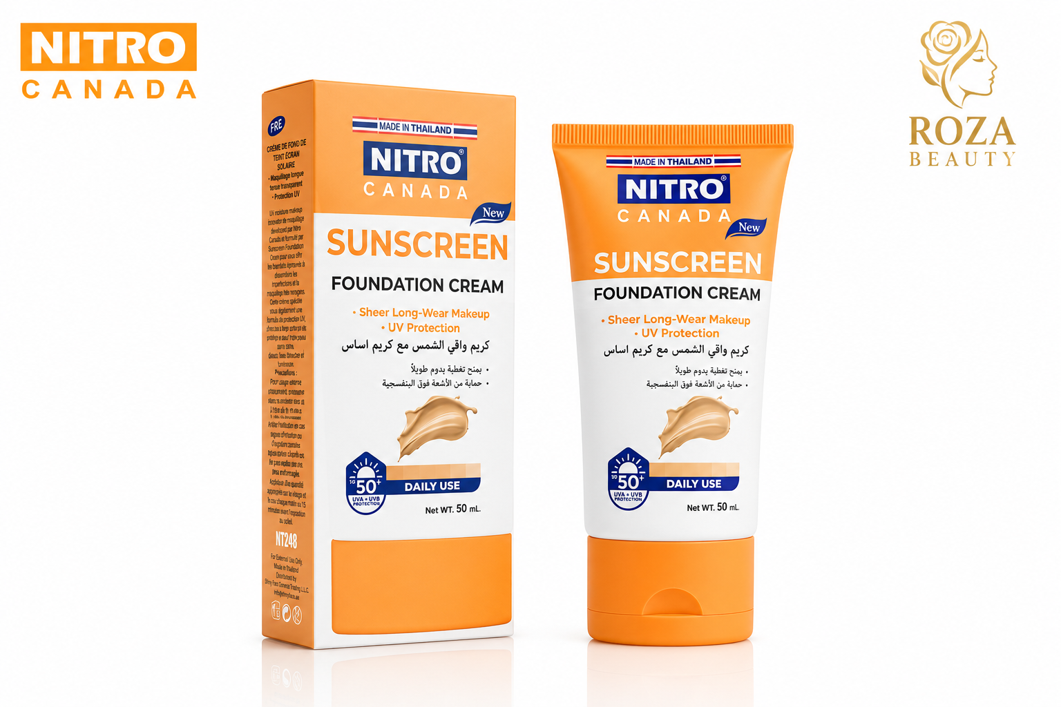 کرم ضدآفتاب رنگی نیترو کانادا SPF 50+ مدل Foundation Cream